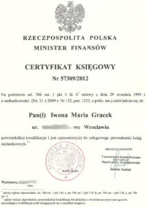 certyfikat ksiegowy dla iwony gracek 212x300 1